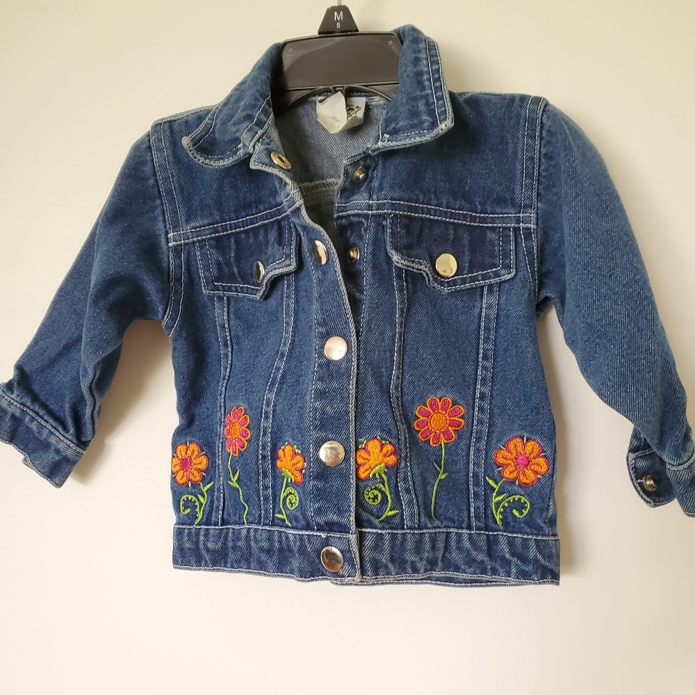 Baby Girl Denim Floral Jacket 12M